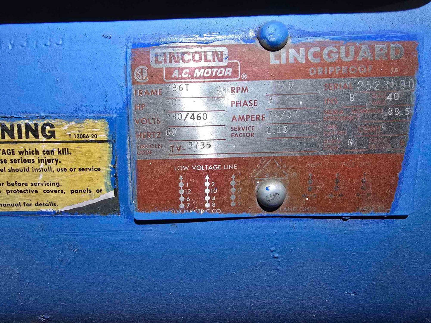 Lincoln 10HP AC Motor 230/460V 3PH(SKU: 111502)