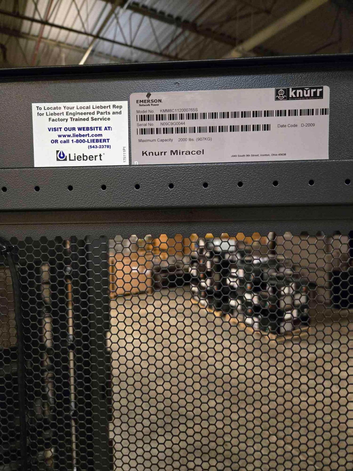 42U Knurr Server Racks Doors / No Sides Data Cabinet