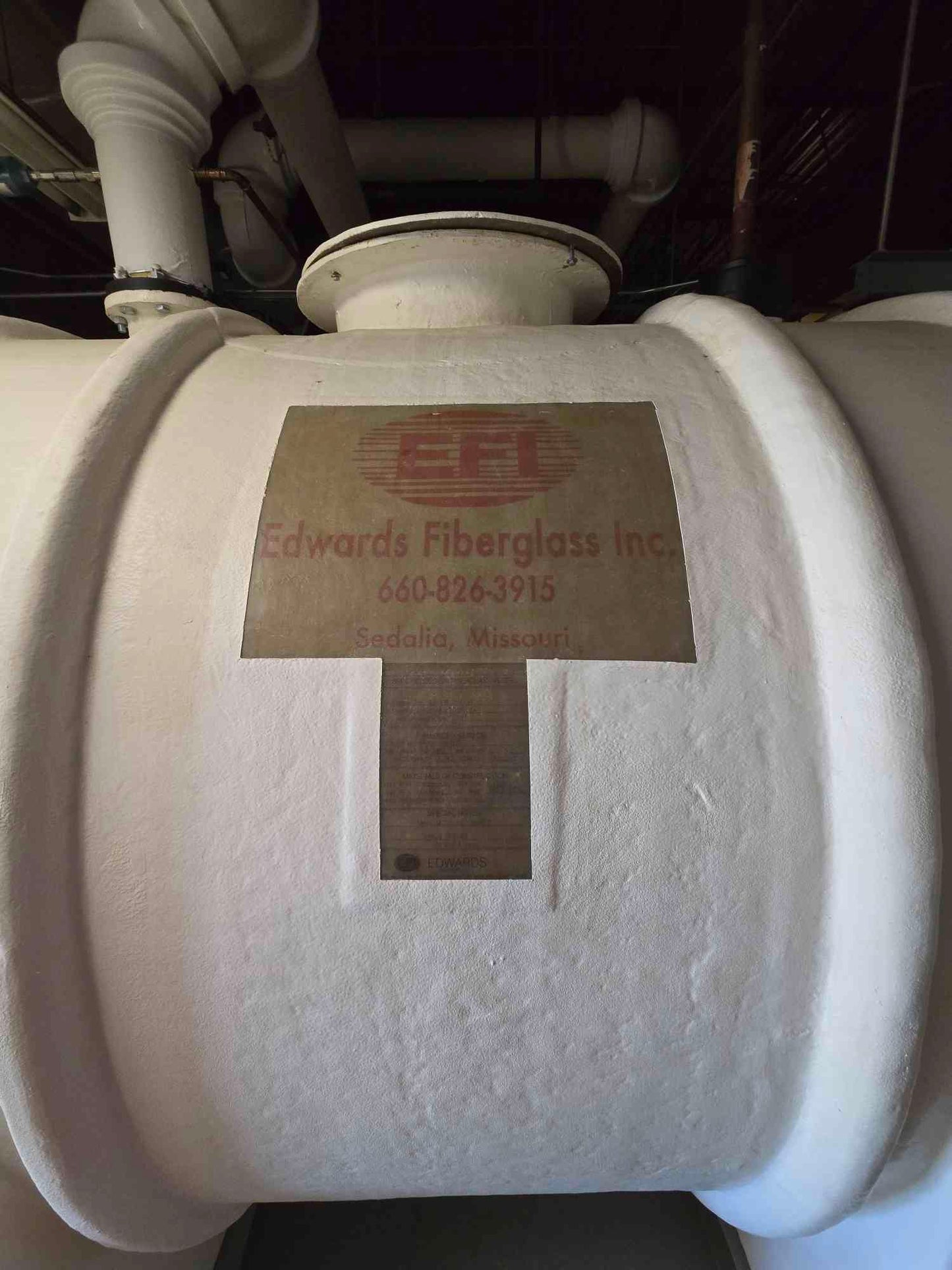 Edwards Fiberglass Tank 1000 Gallon Water Holding Tanks 1042 Gal