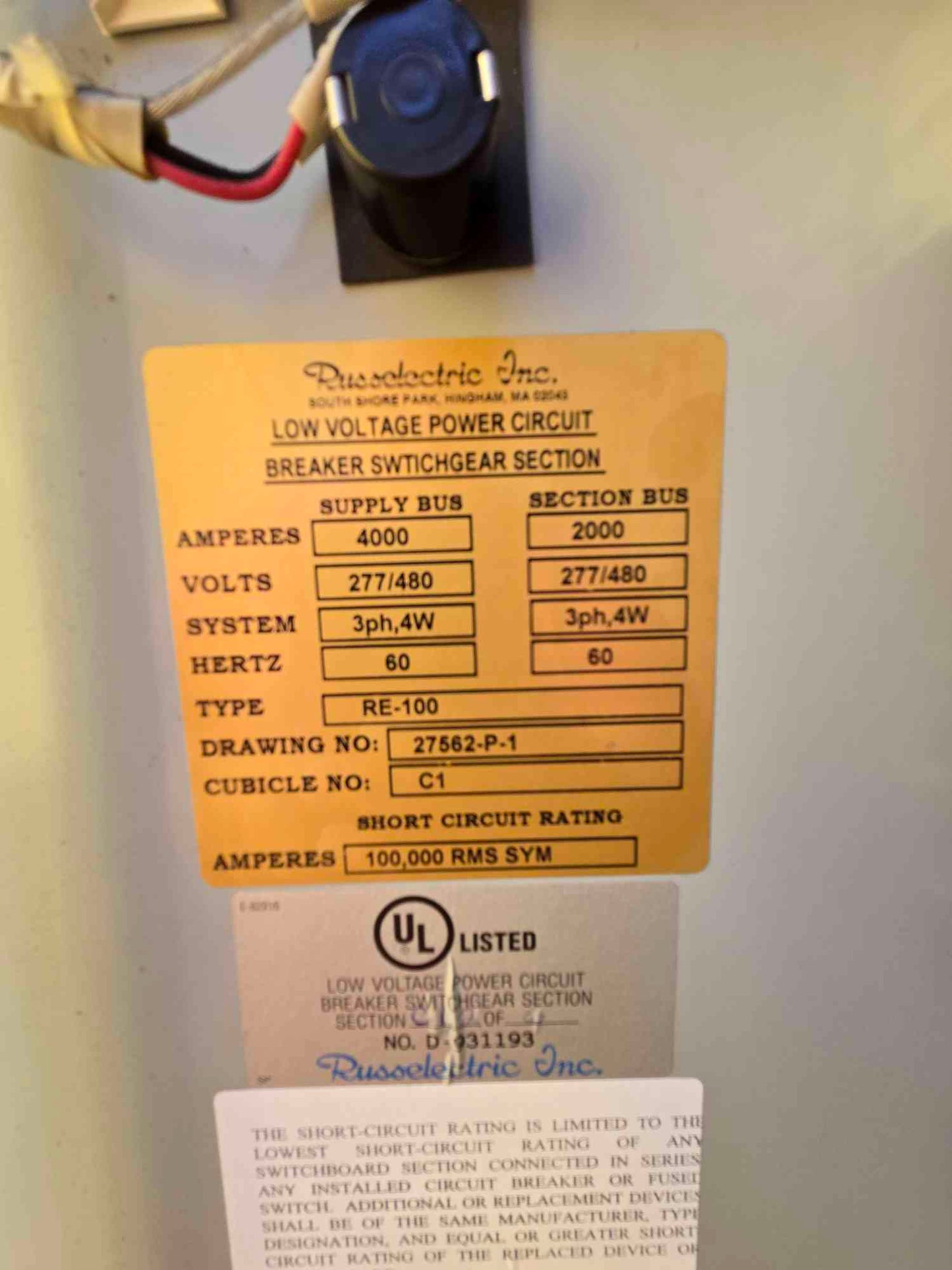 4000A Russelectric Master Control Cubicle 277/480 3 Phase Switchgear