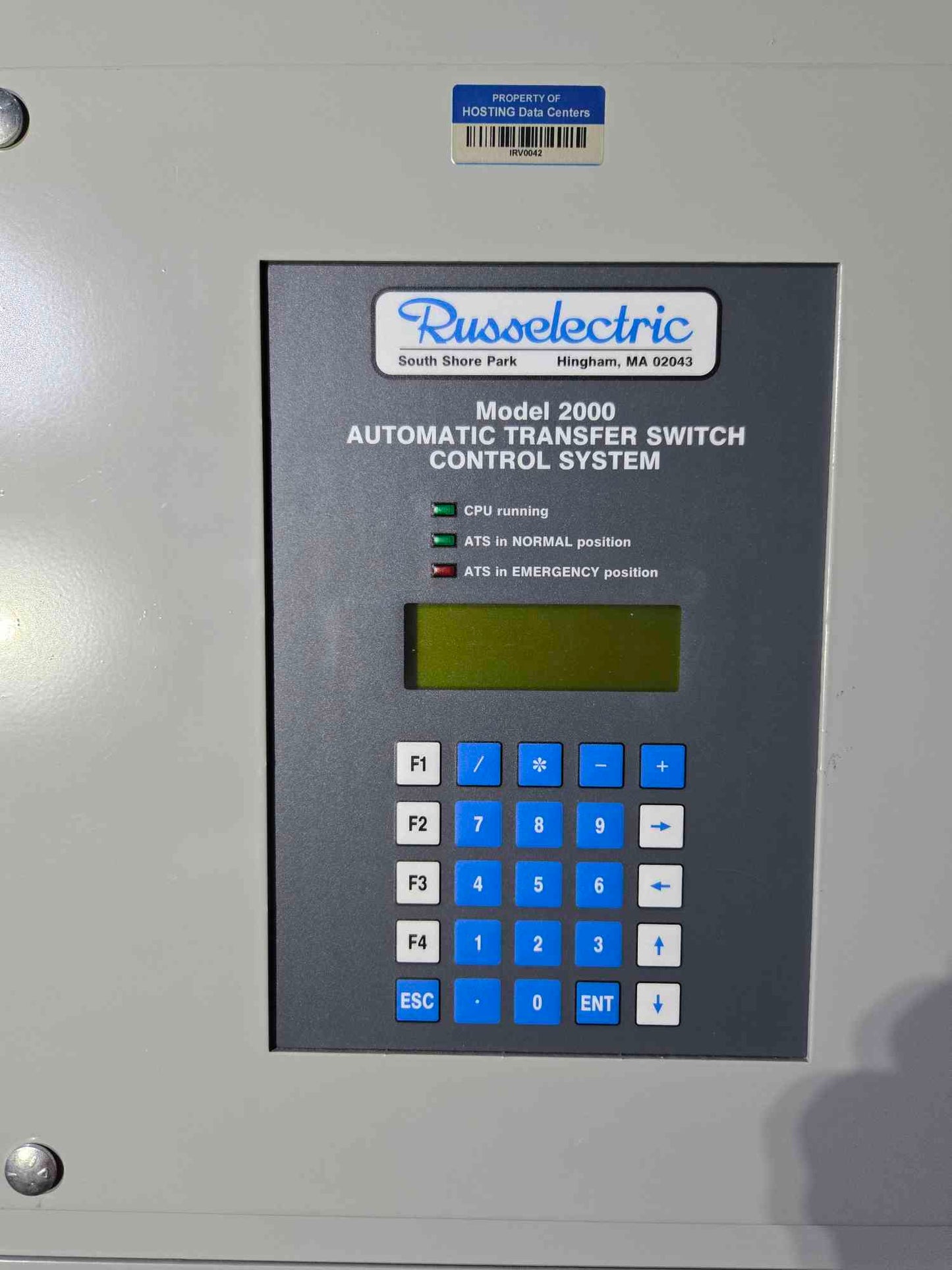 800A RussElectric RTBD-8003CEF ATS 277/480V Automatic Transfer Switch