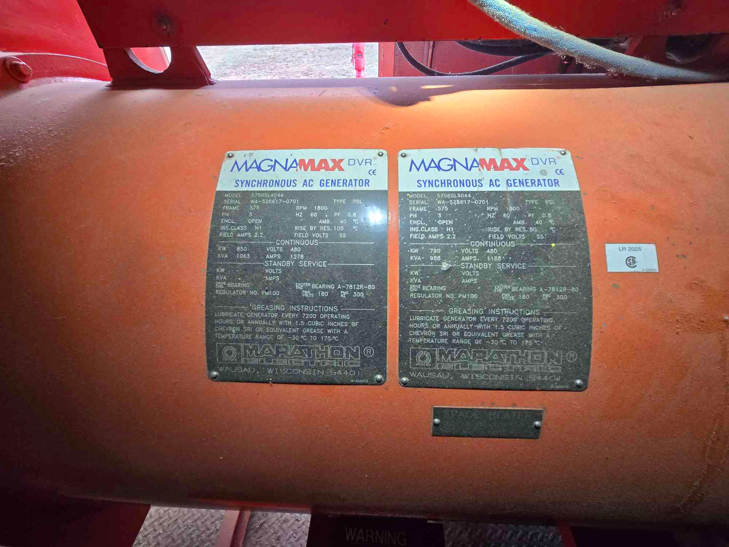 850KW Guascor MagnaMax Generator 575RSL4044 Nat Gas 480V 3PH