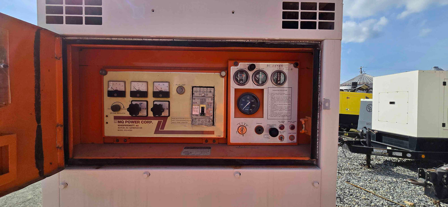 36KW MultiQuip WhisperWatt Generator Isuzu Diesel W/ Trailer 97' TESTED 8000Hrs