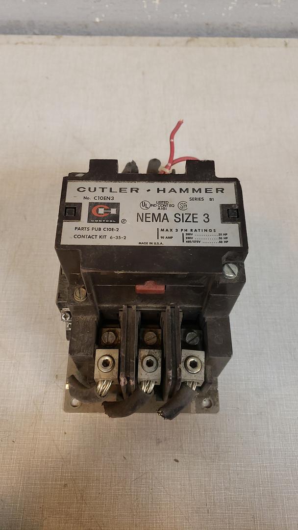 Cutler Hammer Size 3 90A Contractor C10EN3 Series B1(S6LLST10735)