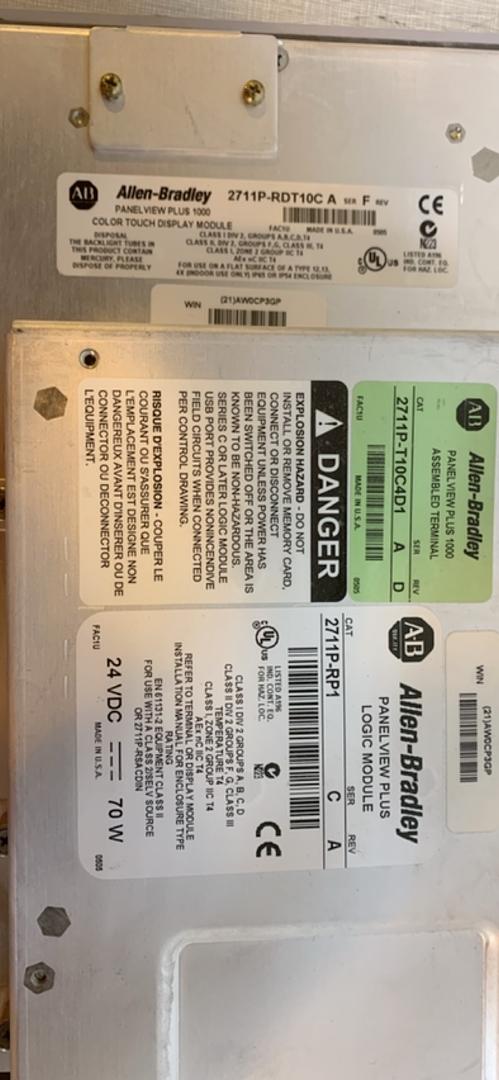 ALLEN-BRADLEY PANELVIEW PLUS 1000 2711P-RDT10C(S6LLST10233)