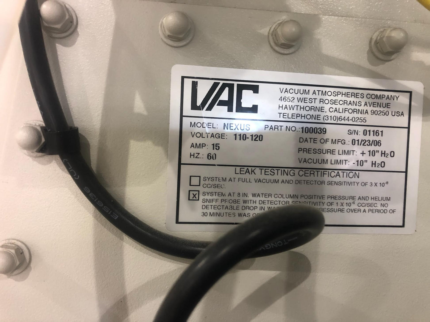 VAC Vacuum Atmospheres NEXUS 4-Port Dual Station Glove Box System Antechamber 110V