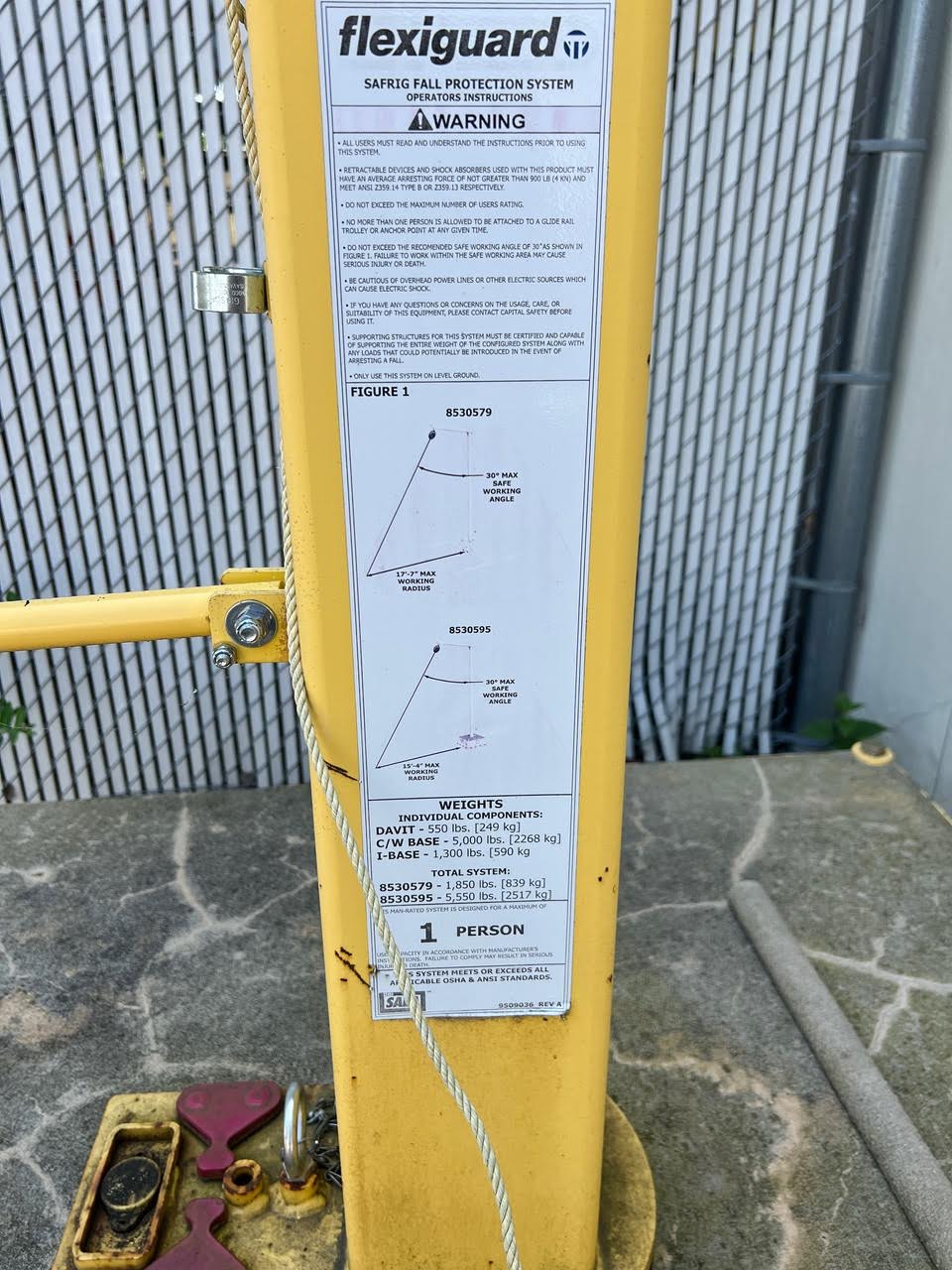 Freestanding Davit Crane Hoist With Fall Protection System