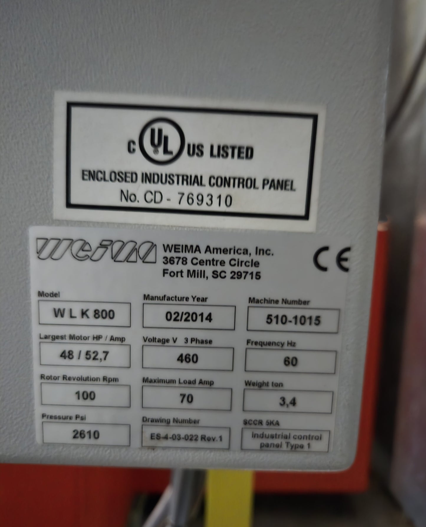 WEIMA WLK 800 Industrial Shredder & Hopper