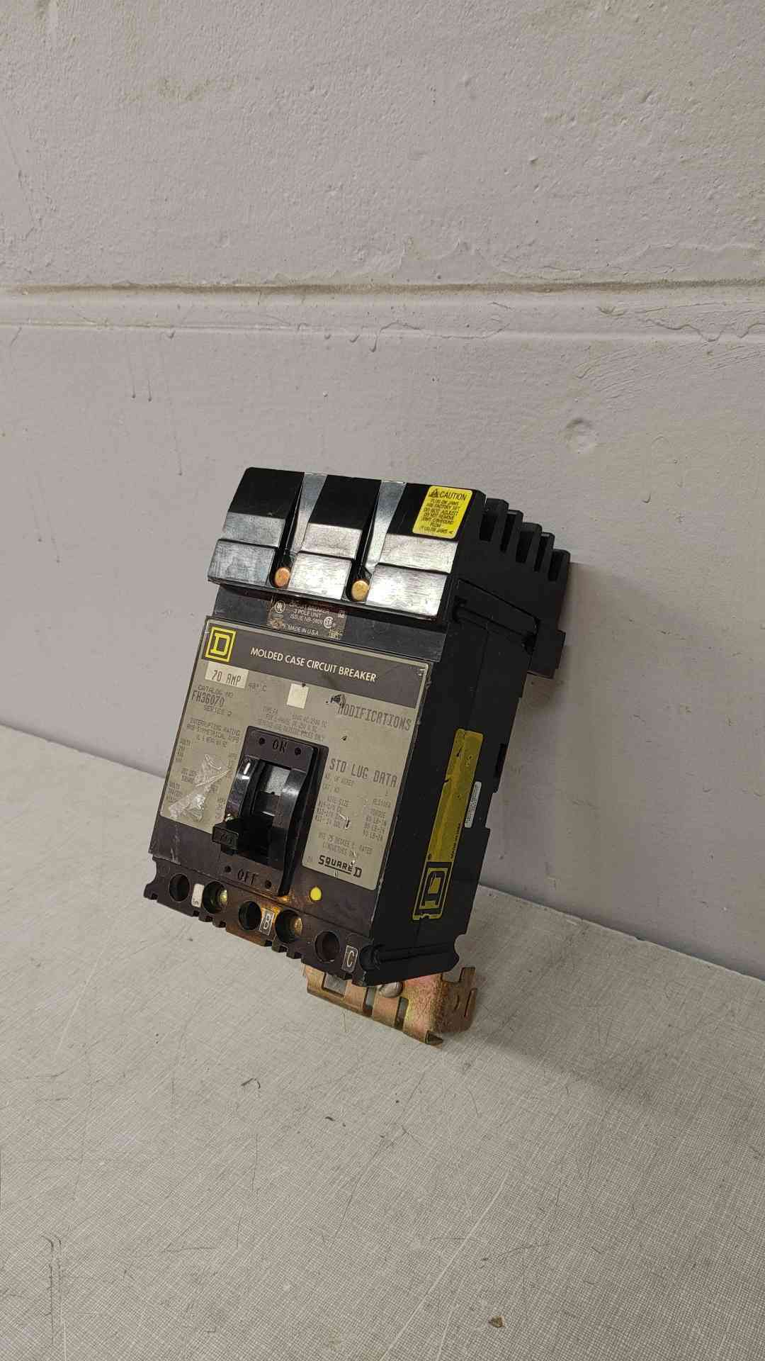 Square D 70A 3 Pole Circuit Breaker 600VAC 250VDC FH36070(104837)