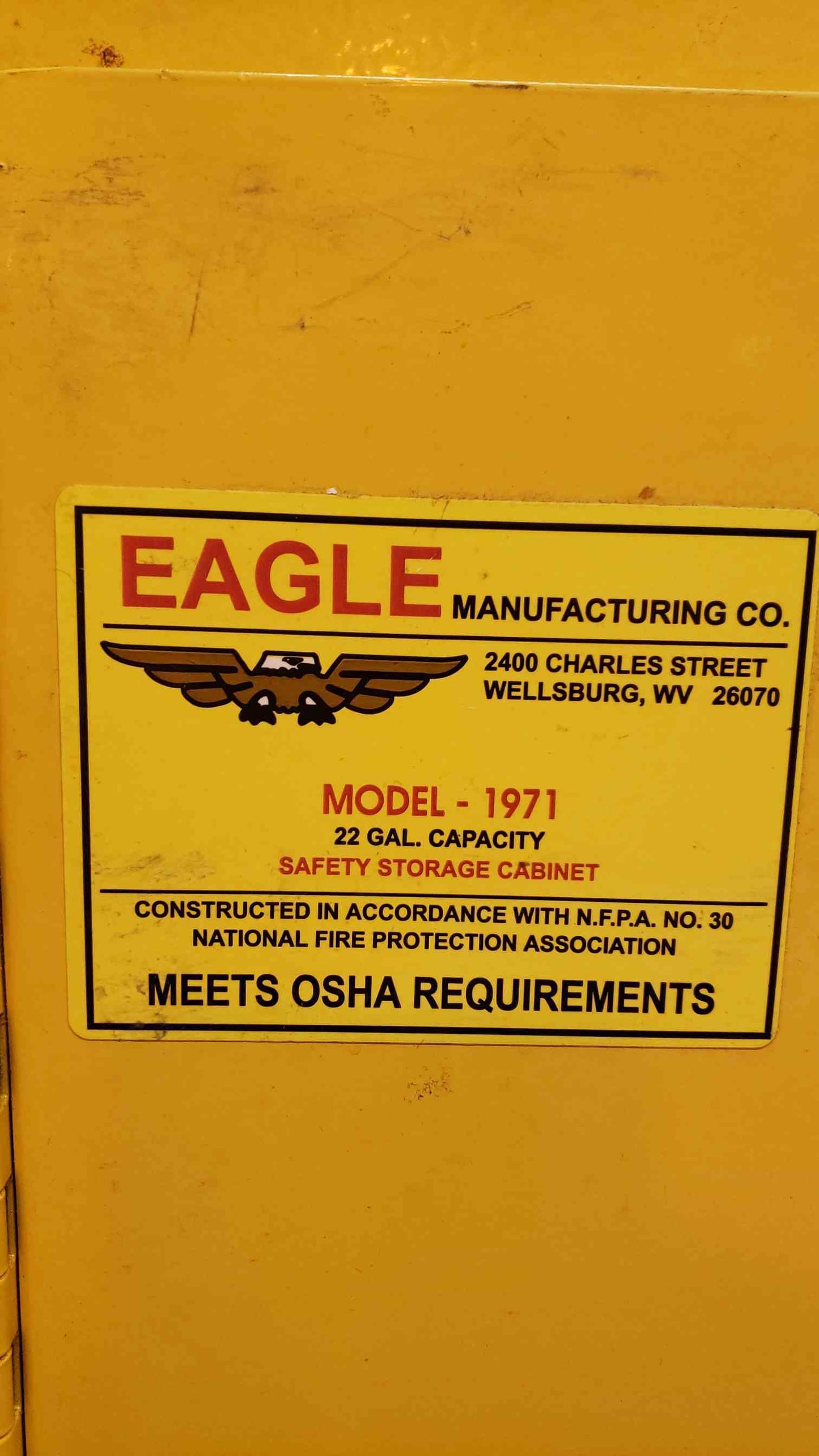 Eagle 22 Gal. Flammable Storage Cabinet 1971 (SKU: 106622)