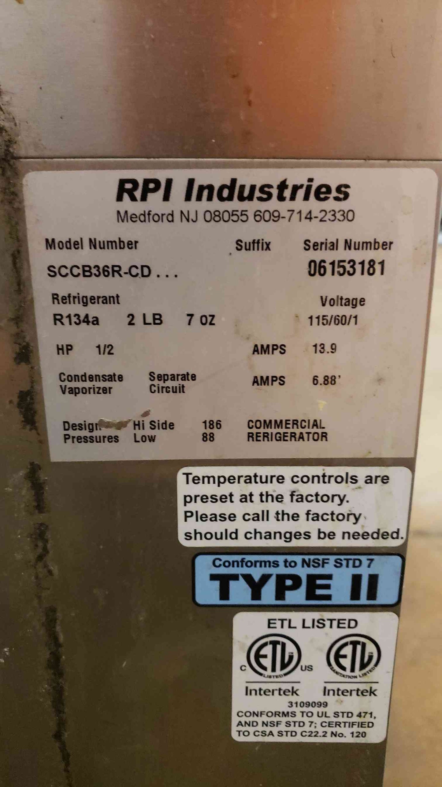 RPI Stainless Steel SCCB36R-CD Refrigerated Food Display (SKU: 106623)