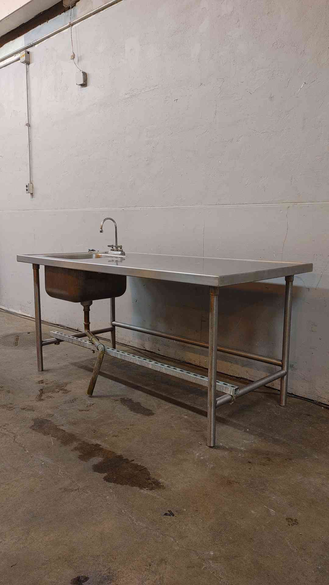 6' Stainless Steel Single Basin Sink & Countertop