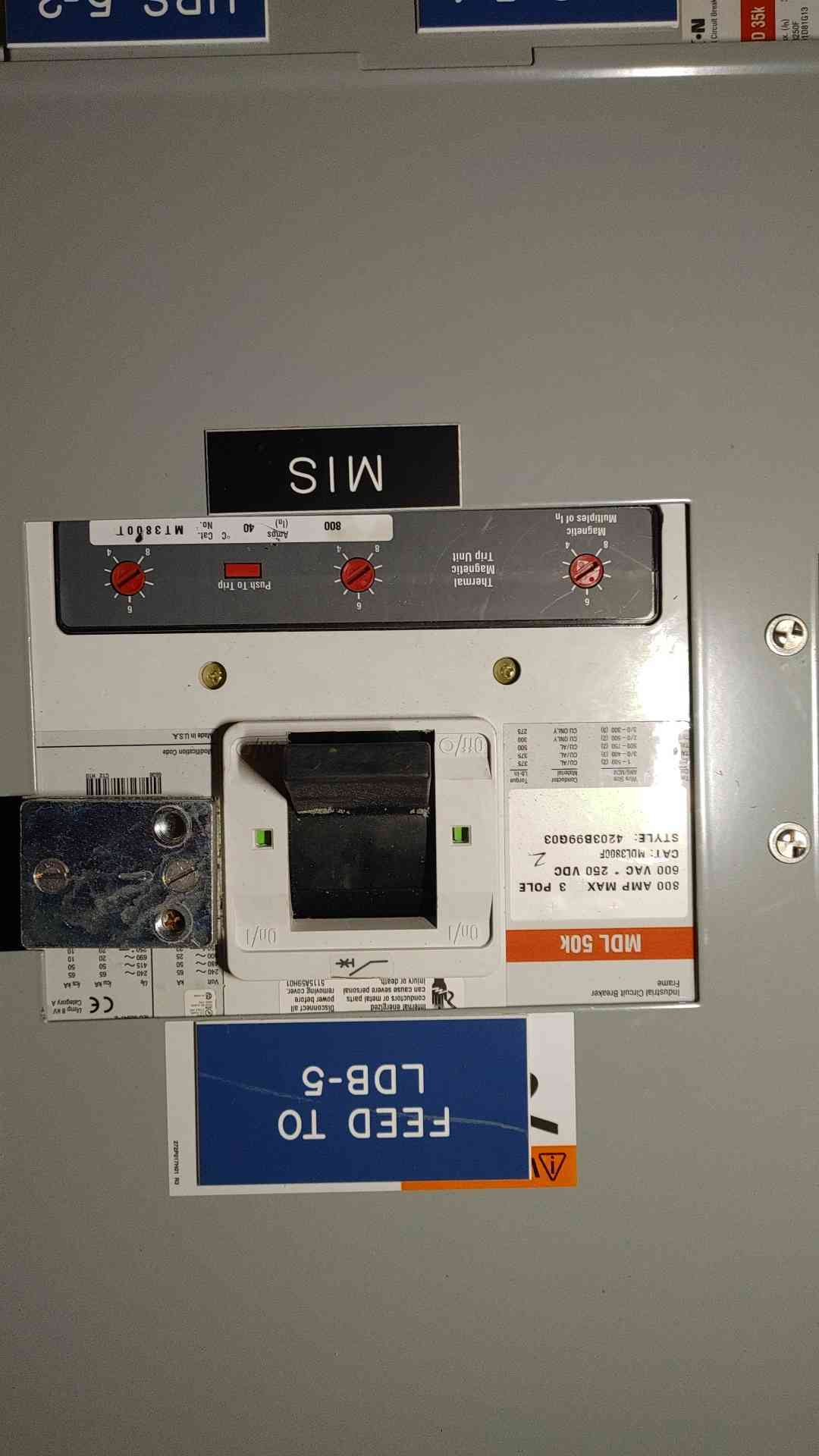 Eaton Pow-R-Line PRL4 Switchboard 480Y/277V 800A 3PH 4W PRL4B MBP