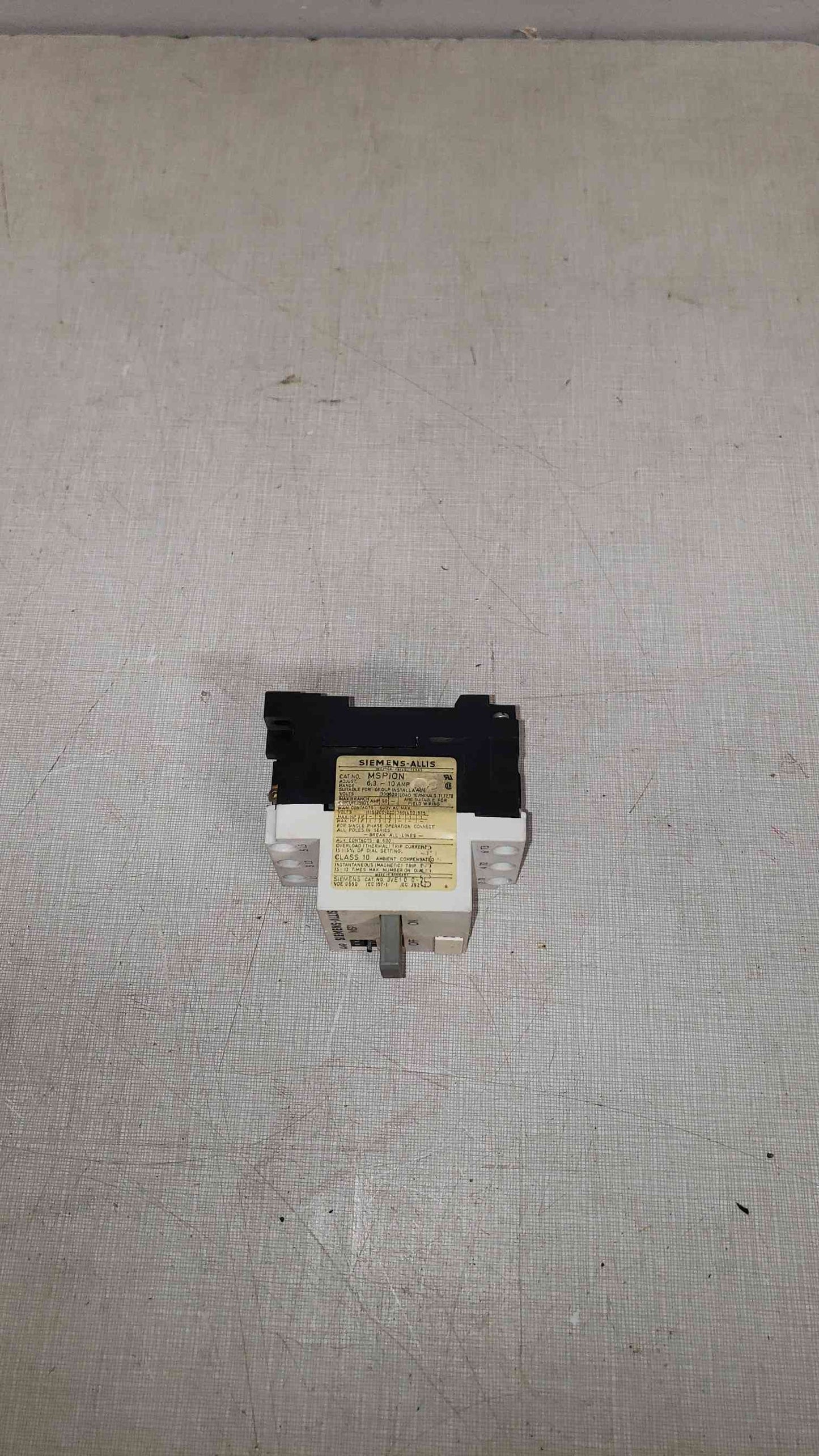 *Pickup Only* Siemens-Allis 6.3-10A Trip MSPION (SKU: 107202)