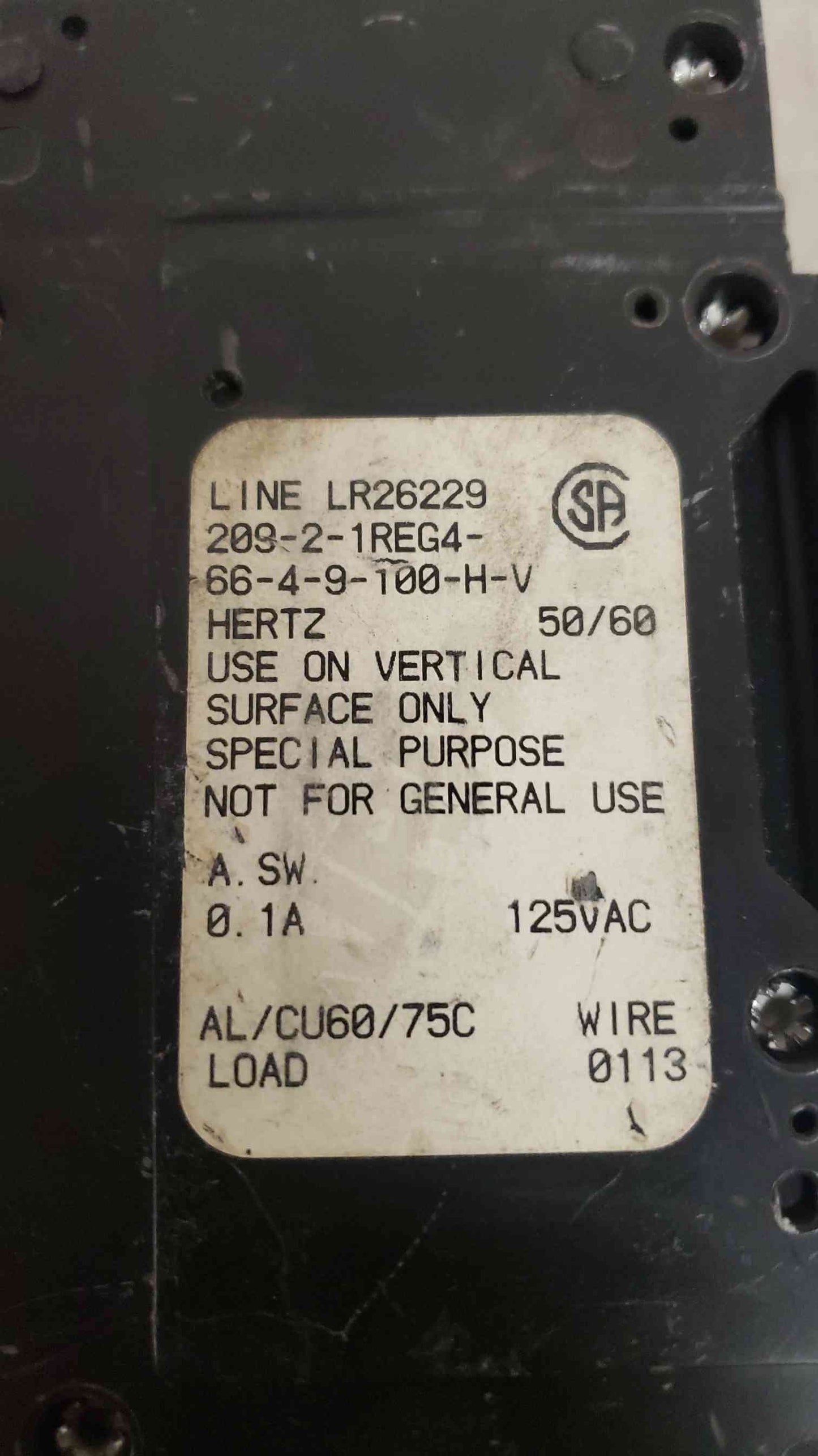 Airpax 100A 2 Pole Breaker (SKU: 107182)