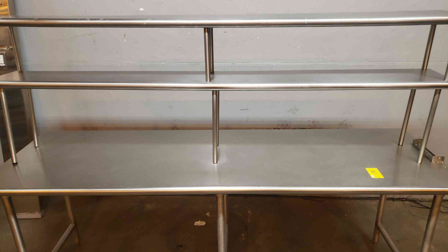 8' Advance Tabco Flat-Top Cafeteria Prep Table w/ Shelving TSS-308 (SKU: 107291)