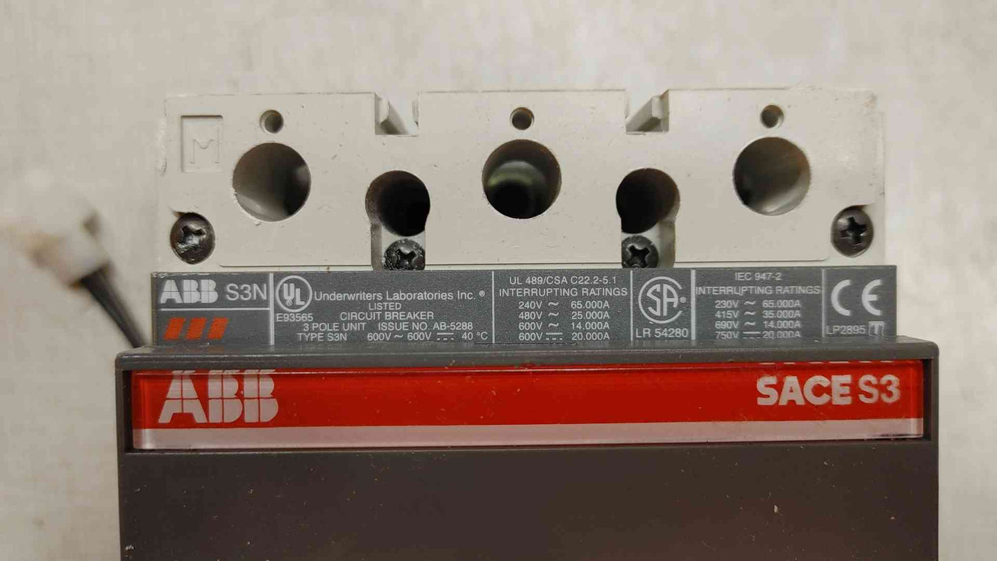 ABB S3N 70A 3 Pole Circuit Breaker 600VAC AB-5288