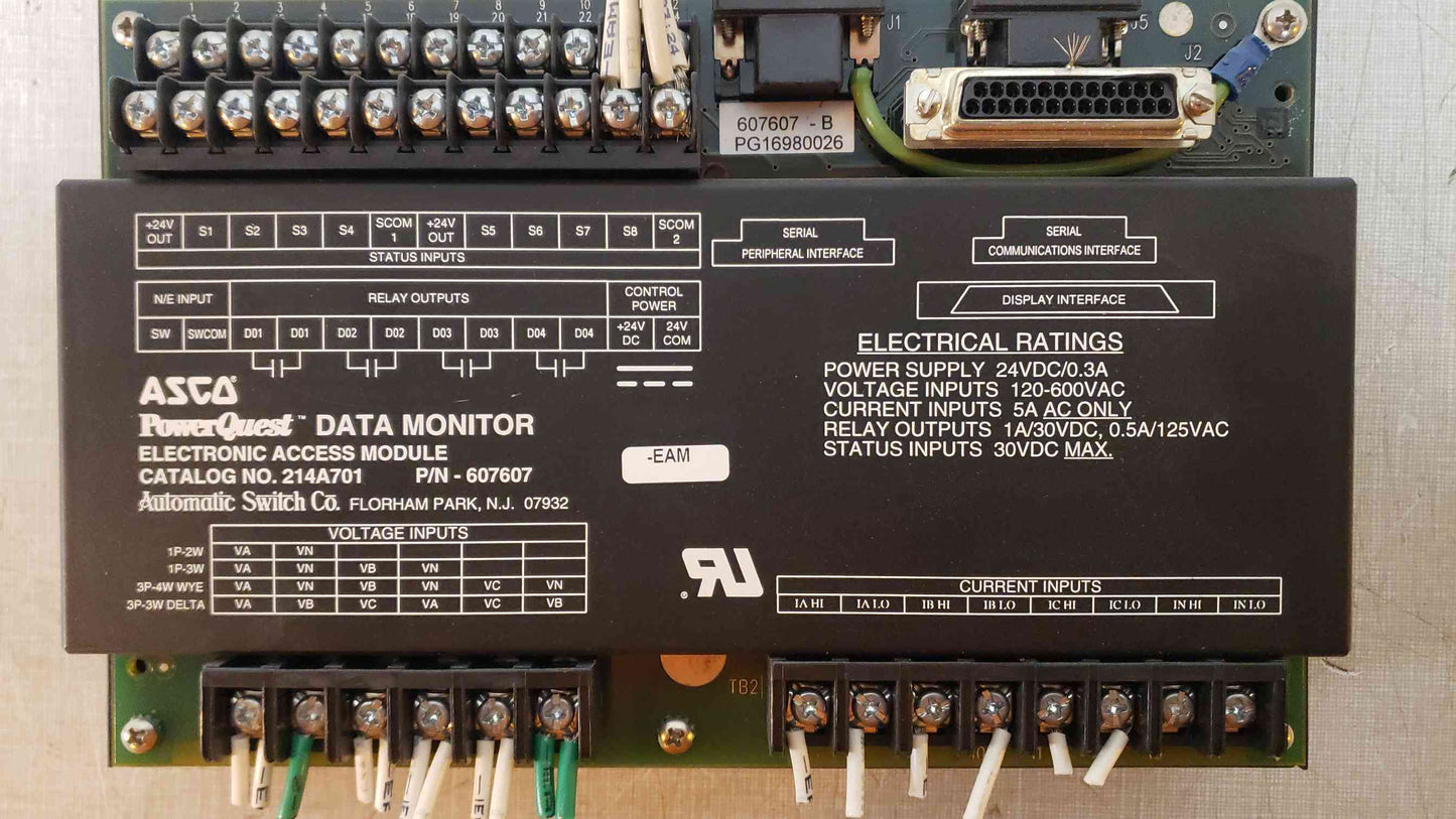ASCO PowerQuest Data Monitor Electronic Access Module 214A701 (SKU: 107867)