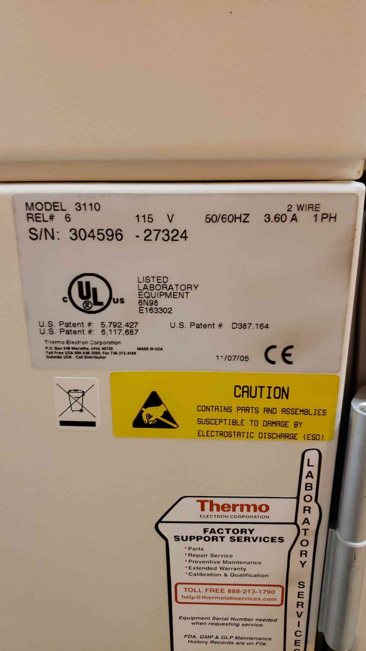 Thermo Electron 115V 1PH Forma Series II Water Jacketed CO2 Incubator 3110 (SKU: 108060)