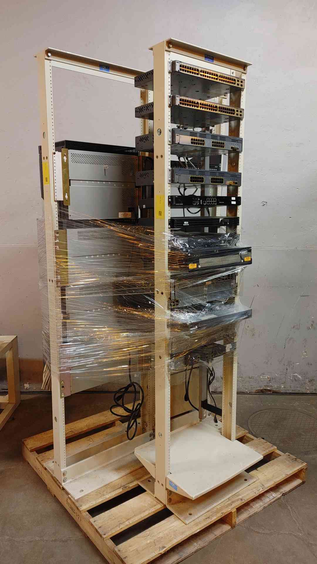 2 Post CPI Server Rack Tower with networking switches