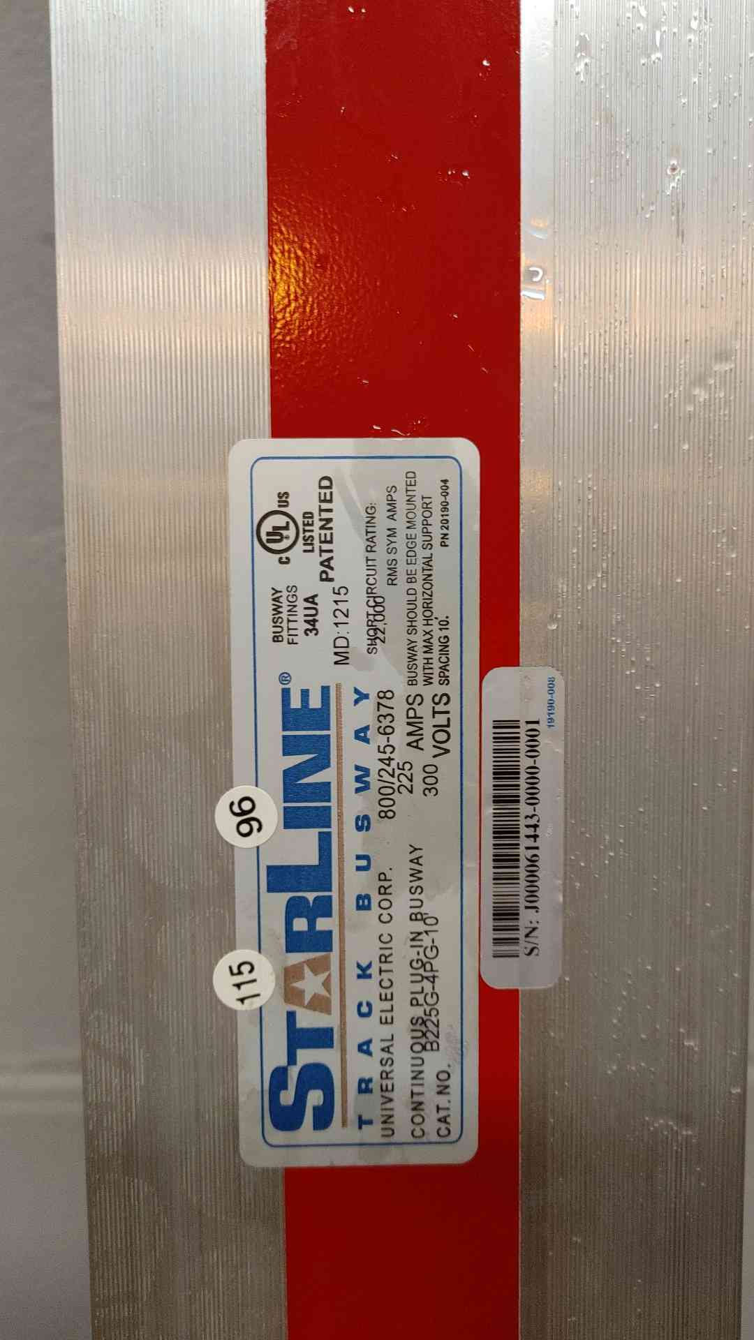 Starline Track Busway 225A 300V B225G-4PG-10