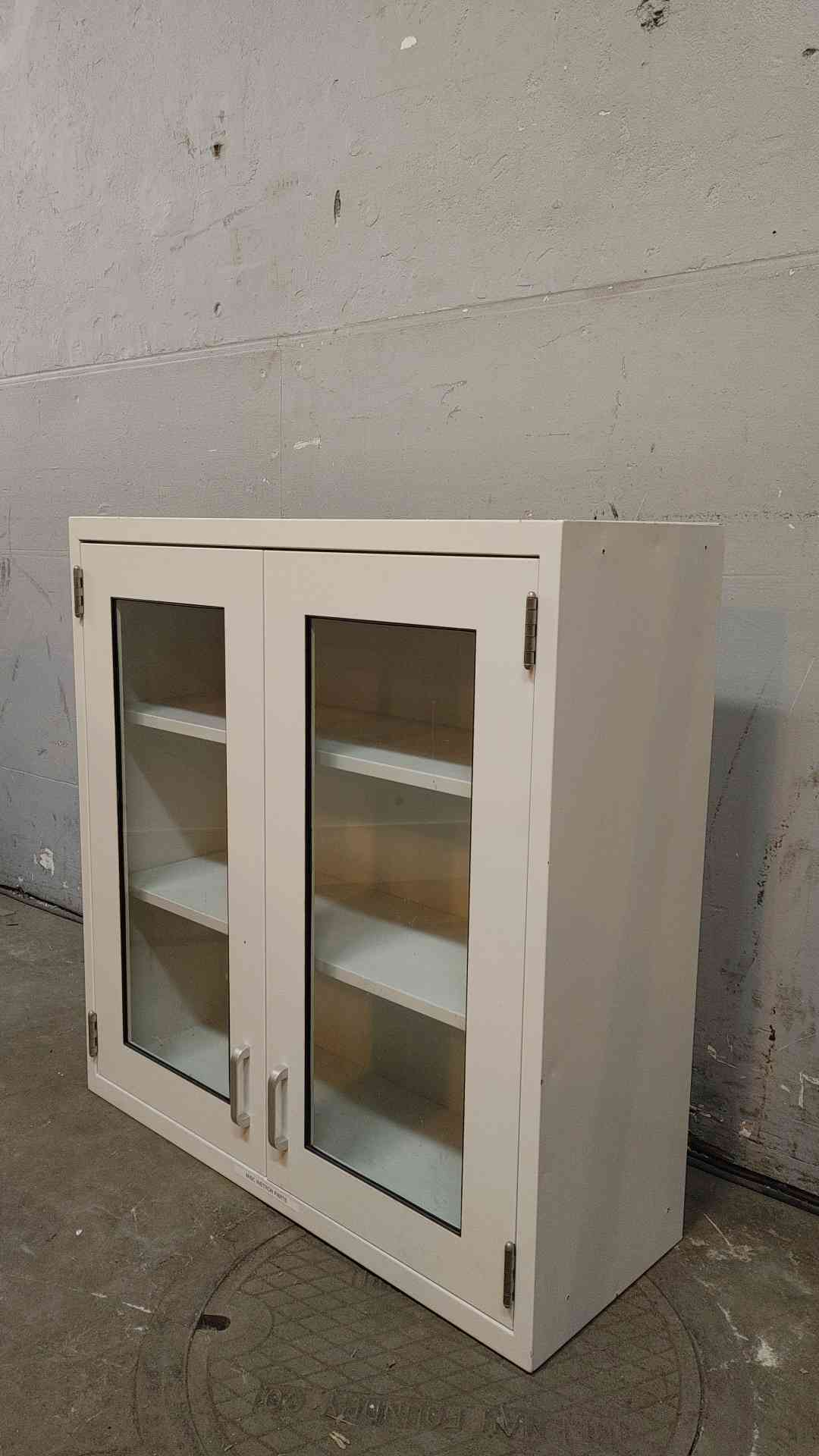 3' Duralab Dual Glass Doors Overhead Casework White (108304)