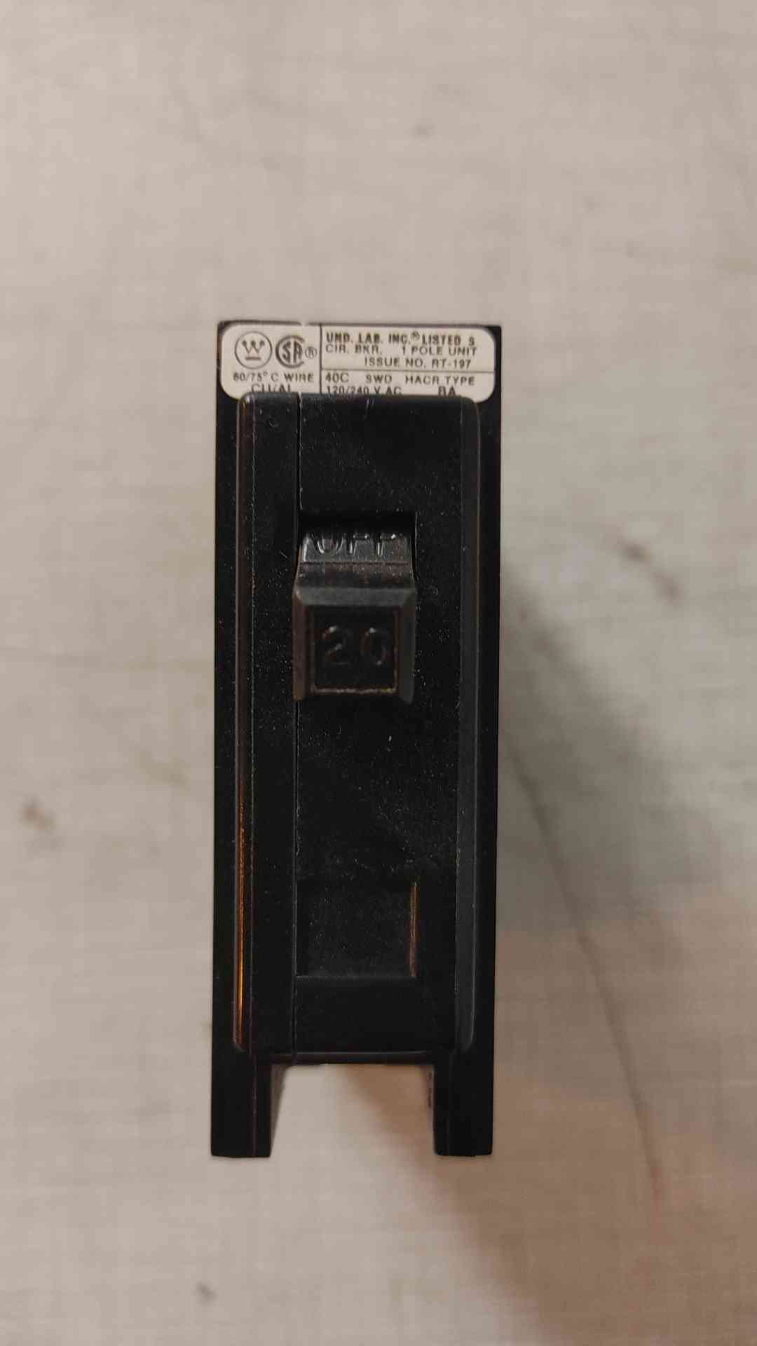 Westinghouse Quicklag Ground fault Circuit breaker QBGF1020 20A