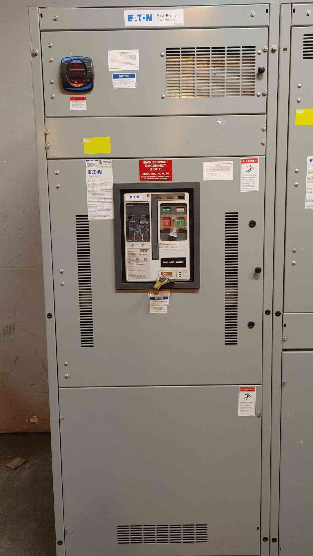 Eaton Pow-R-Line Switchboard 2 Section 3000A 480Y/277V 3PH 4W Main Breaker & Lug Cabinet Magnum DS (108597)