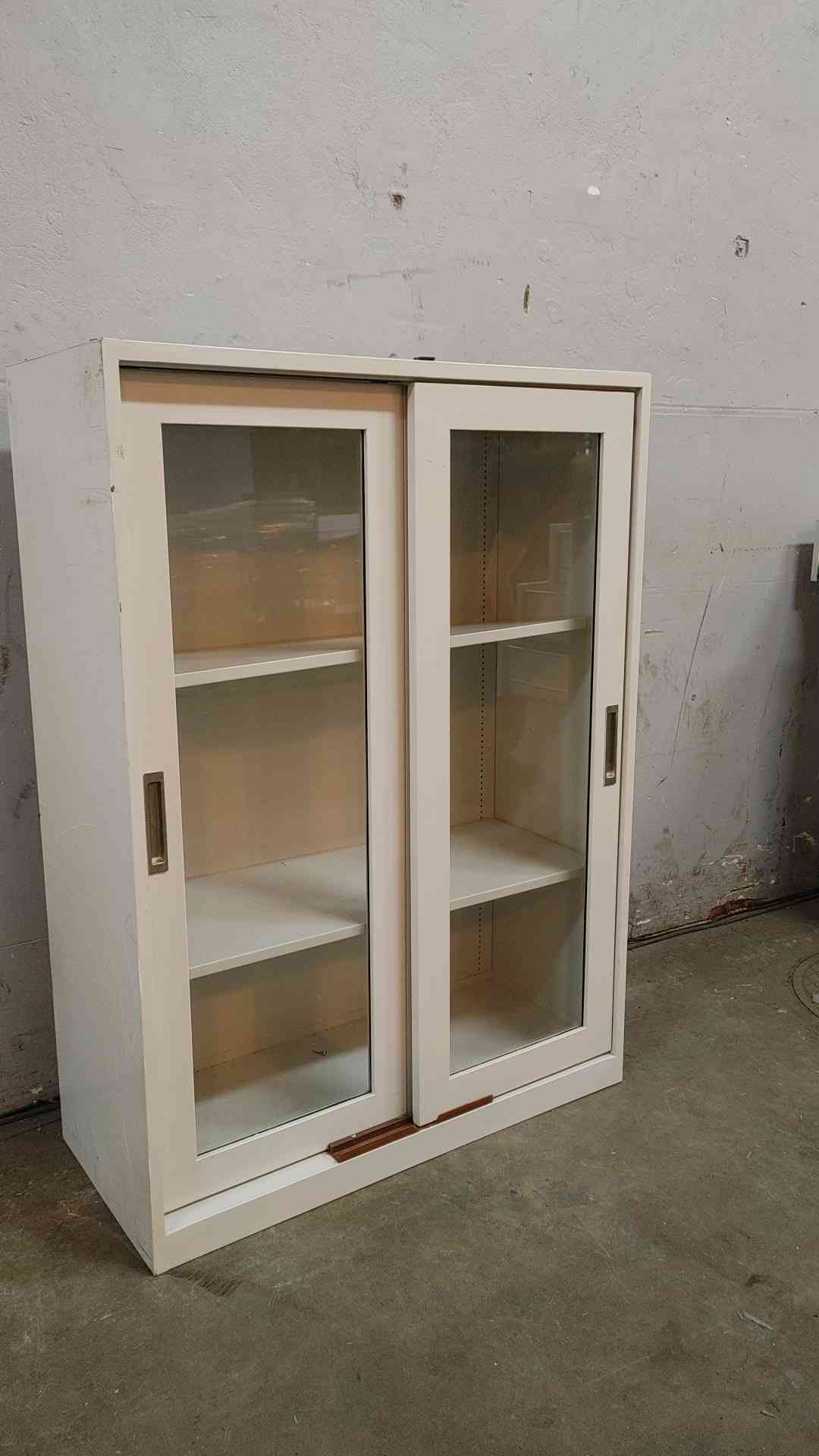 50" Tall Dual Sliding Glass Door Overhead Casework (108628)