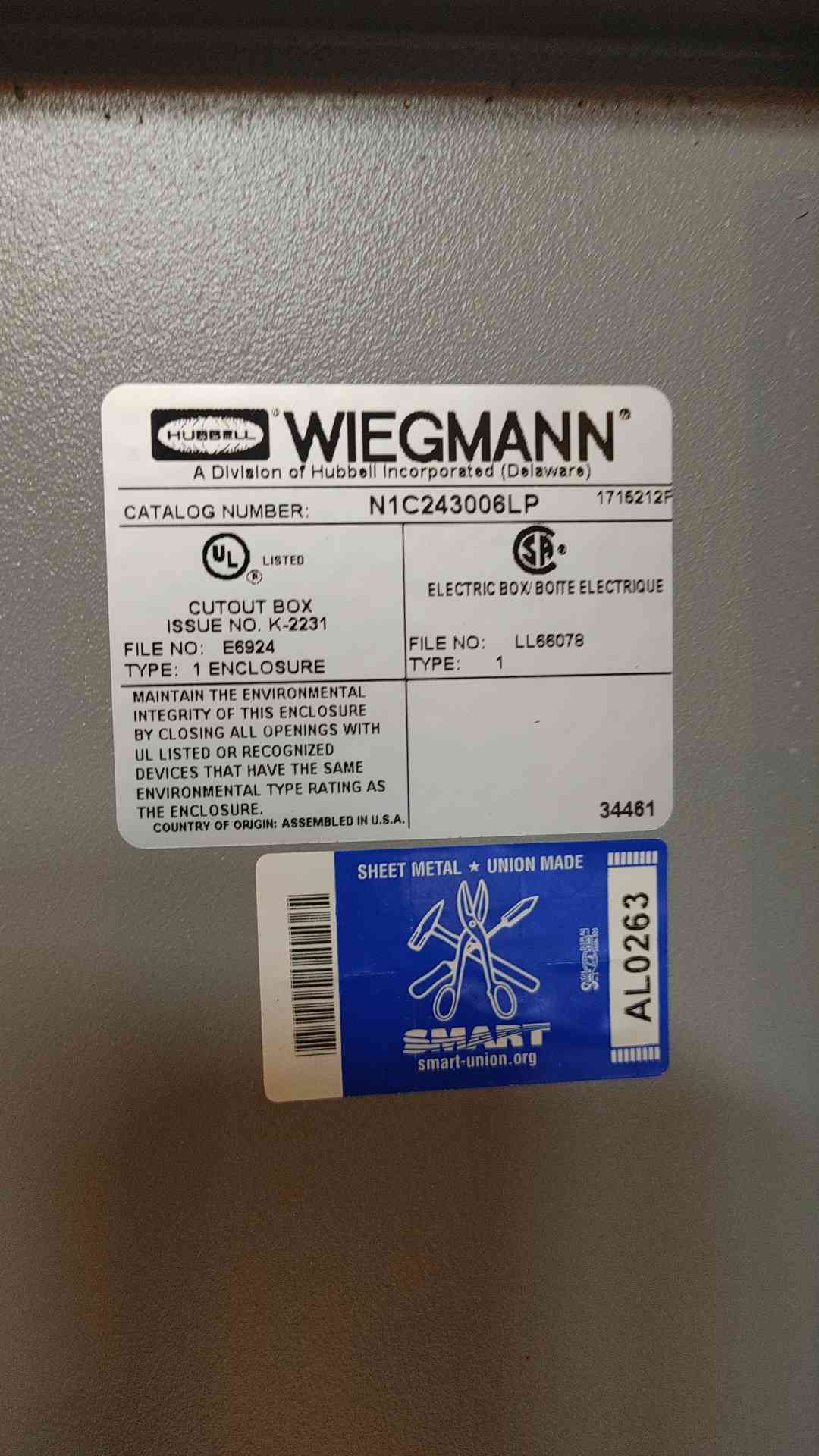 Wiegmann N1C243006LP Cutout Box (108771)
