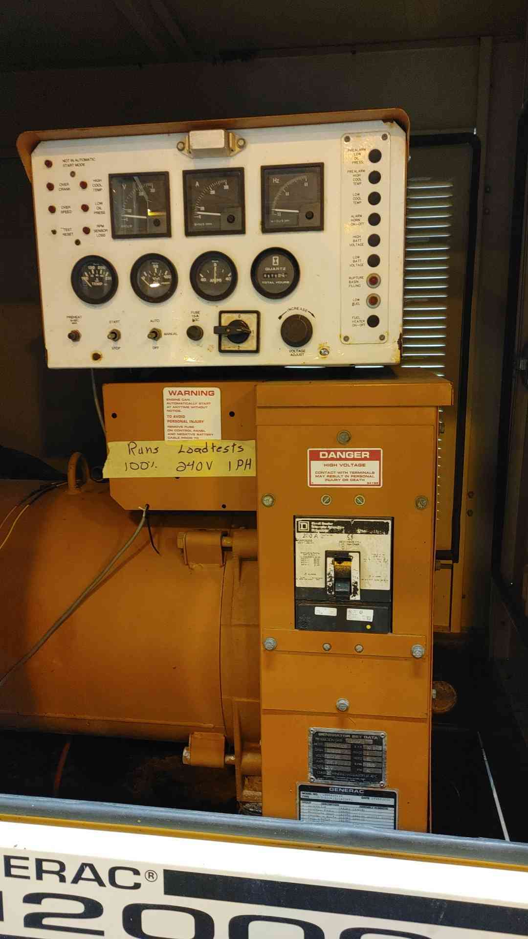 60KW Generac Generator 1Ph Hino Diesel 515Hrs TESTED (109031)