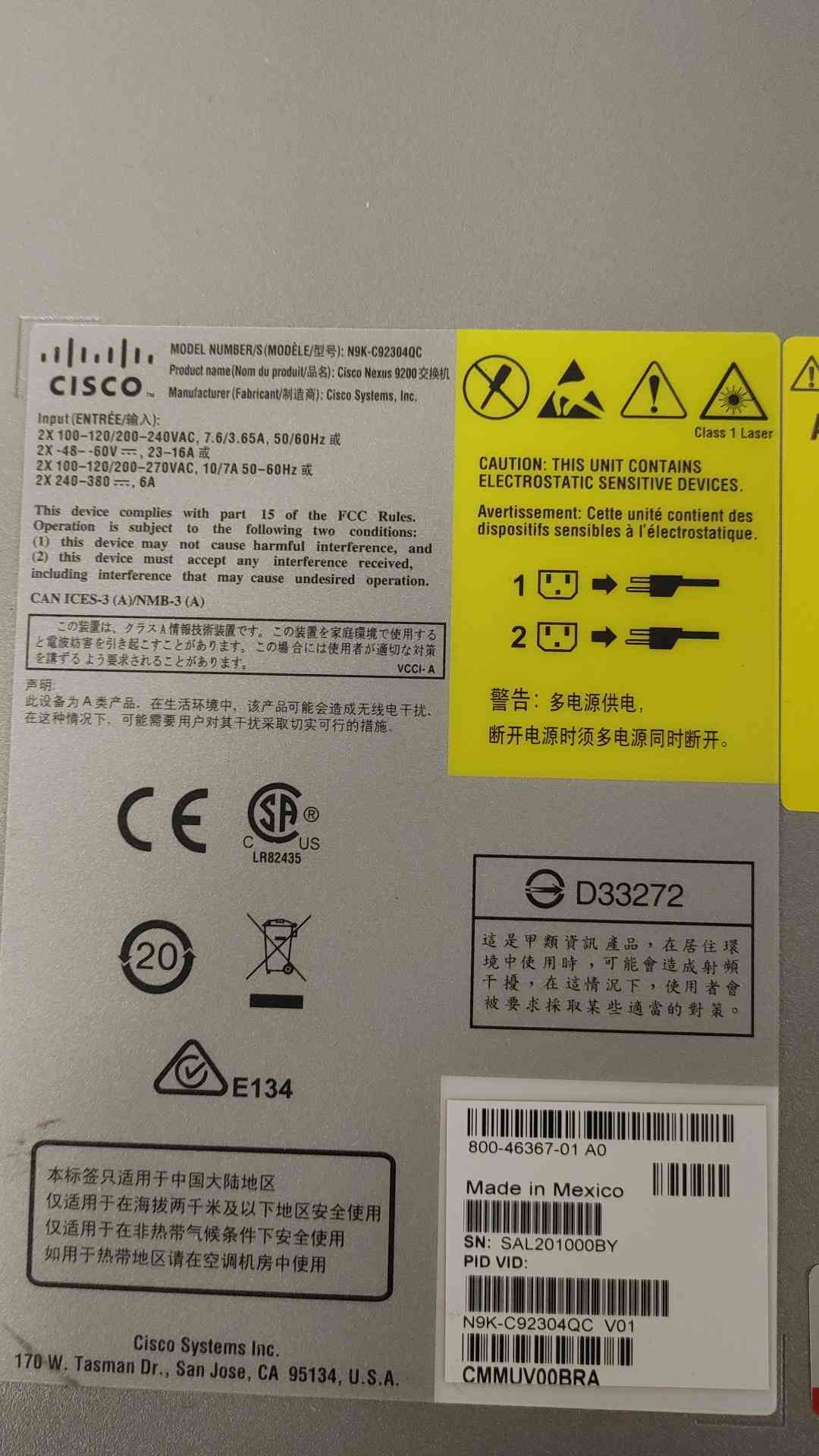 Cisco Nexus N9K-C92304QC (109060)