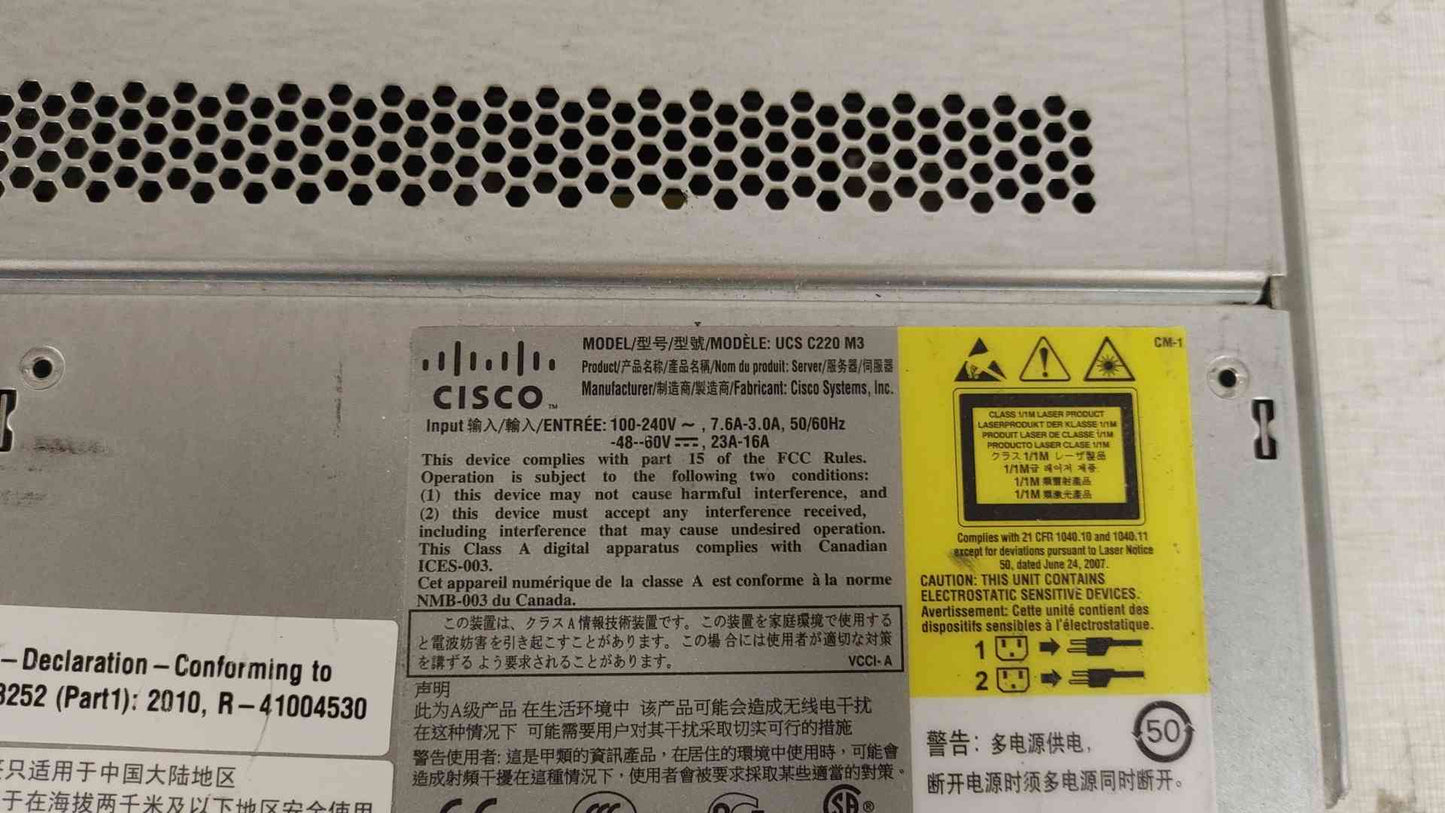 *Pickup Only* Cisco UCS C220 M3 Server No HDDs
