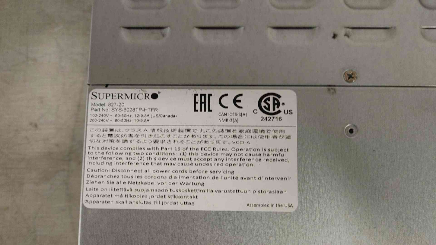 Supermicro 827-20 12-Bay Server NO HDDS