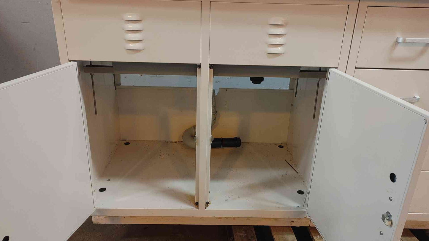7'9" Duralab Sink & Cabinets Combo Drawers Faucet Eyewash Metal Lab Bench Casework (109186)