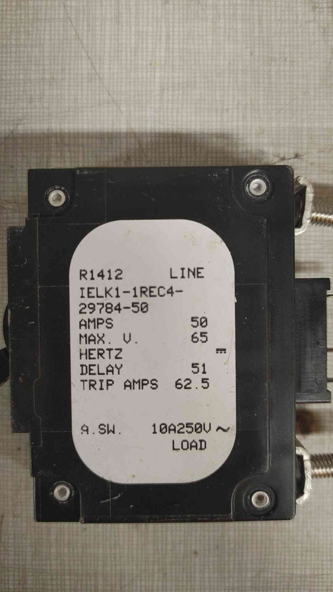 Airpax 50A 1 Pole Breaker IELK1-1REC4-29784-50 *Pickup Only*