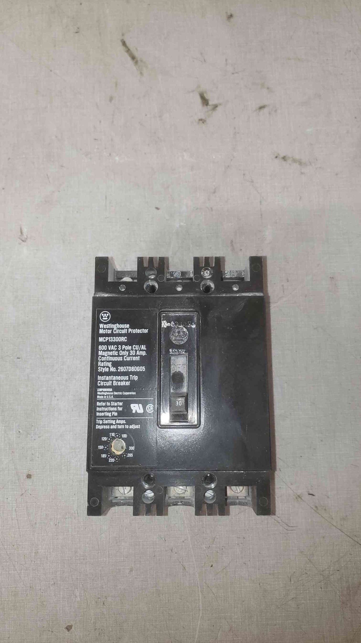 Westinghouse 30A 600VAC 3 Pole Breaker MCP13300RC (SKU: 109594)