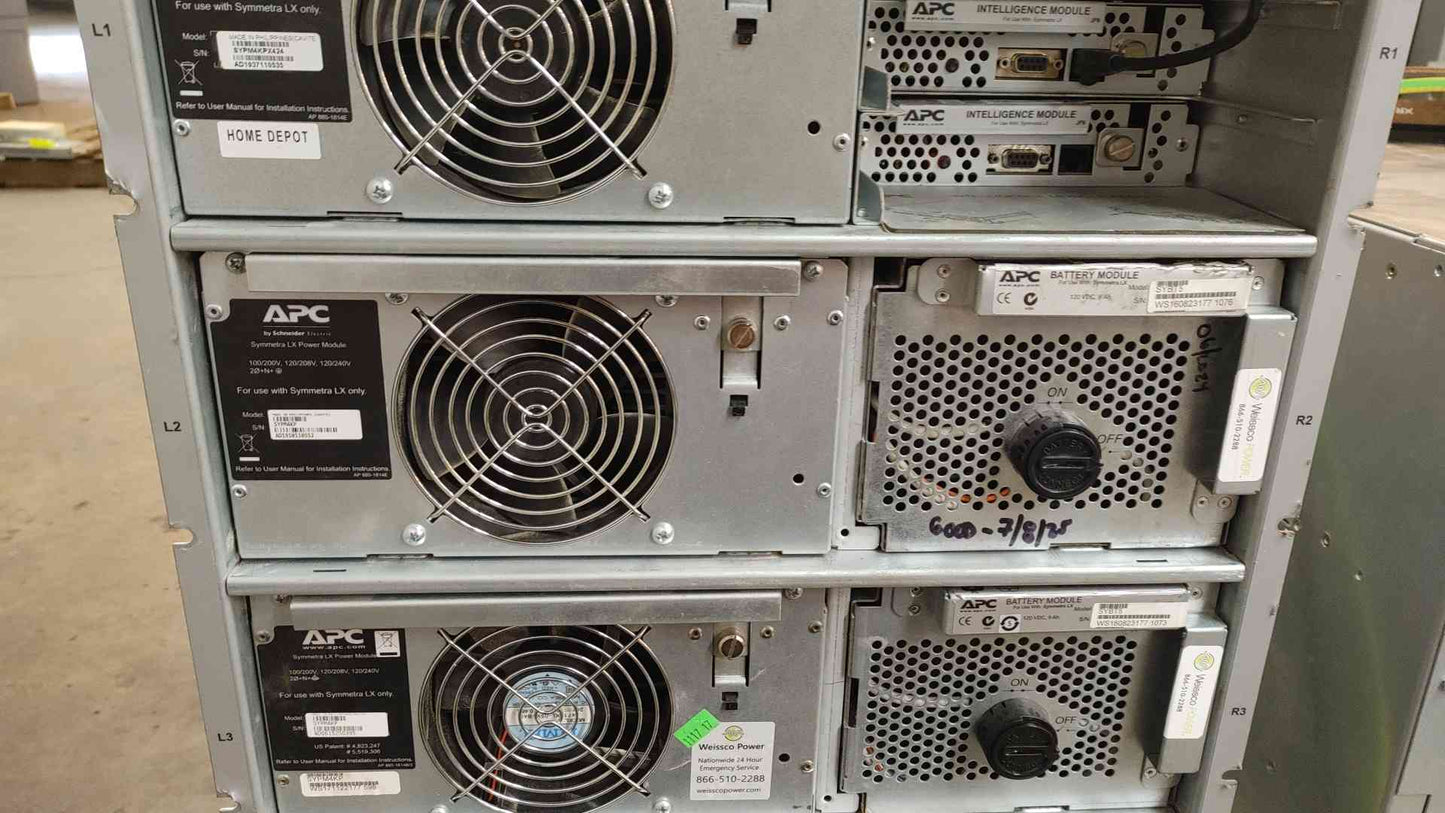 APC Symmetra LX UPS SYAF16KMT 5 Power Modules 4 Battery Modules (SKU: 109905)