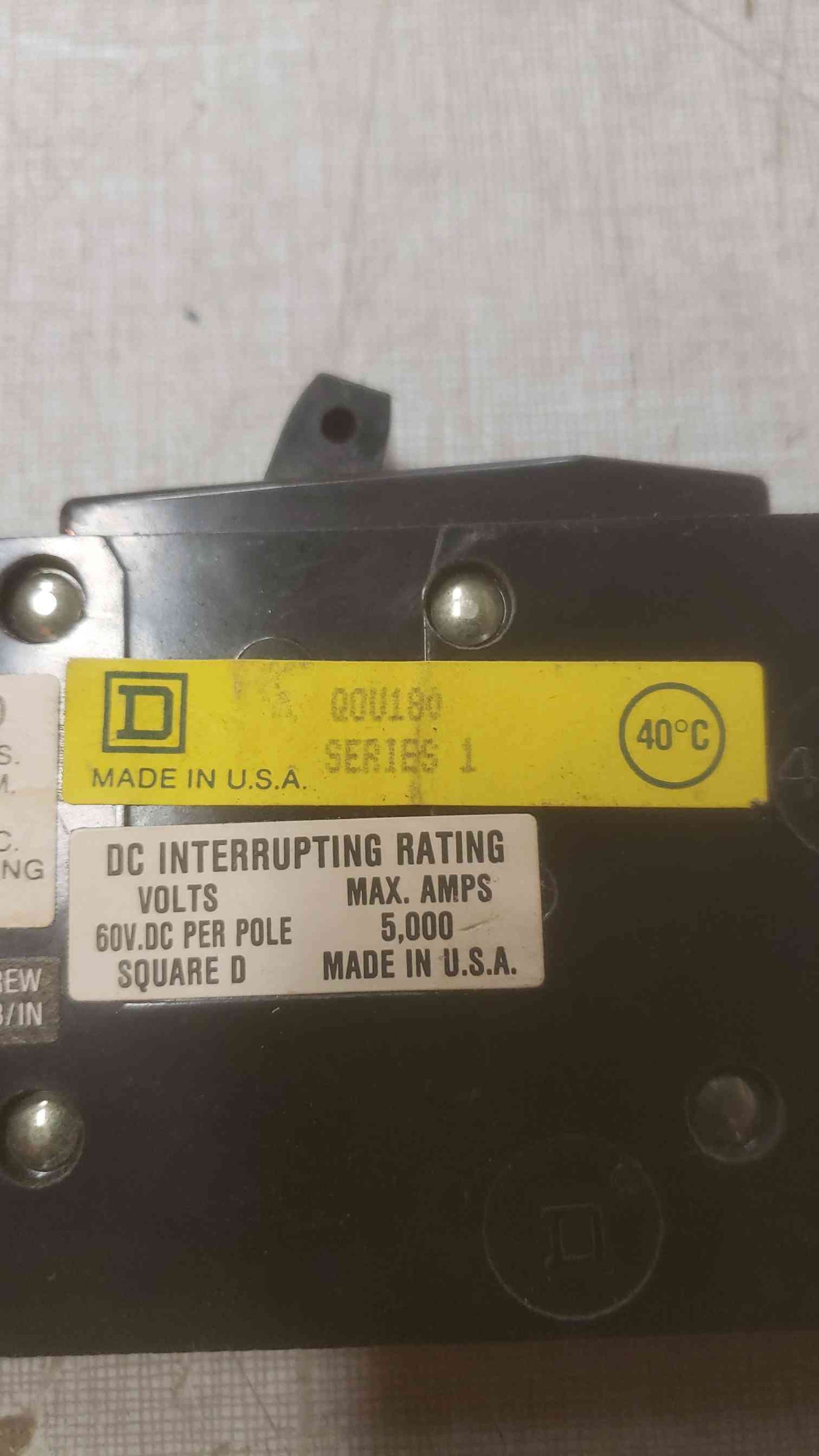 SQUARE D 1Pole 80A 120/240V CIRCUIT BREAKER Q0V180(SKU: 110546)