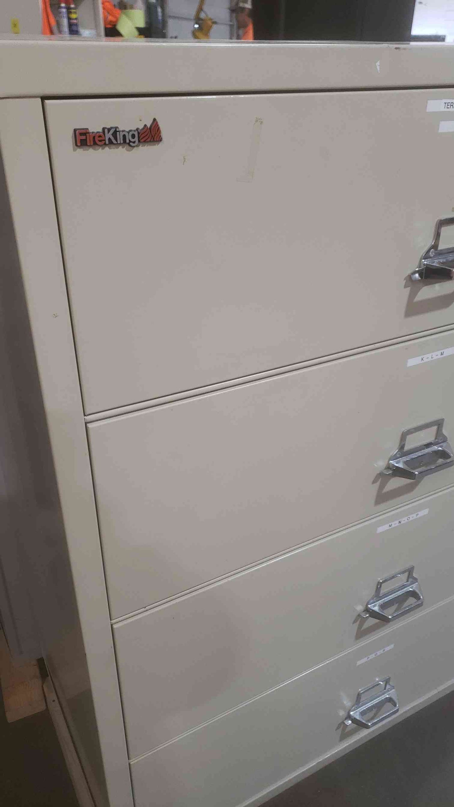 53" FireKing 4 Tier Fire Proof Filing Cabinet 4 Drawer (SKU: 110918)