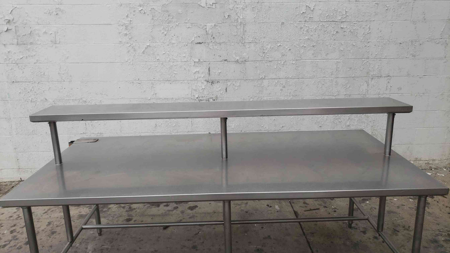 Stainless Steel Commercial Kitchen Prep Table Workstation Single Tier Overshelf