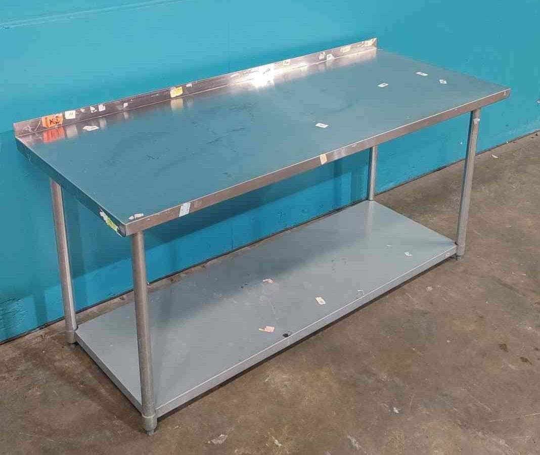 72 x 30 Stainless Steel Commercial Prep Work Table Backsplash Undershelf NSF