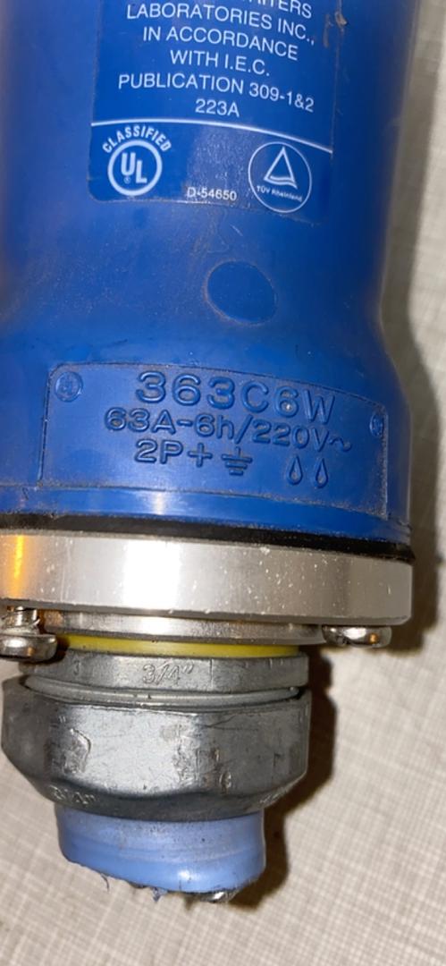 363C6W Hubbell Heavy Duty Connector 63A(S6LLST4685)