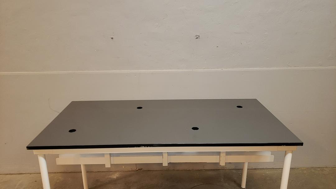 Lab Desk Grey and Black Epoxy Table 6'x3'x40"(S6LLST10366)