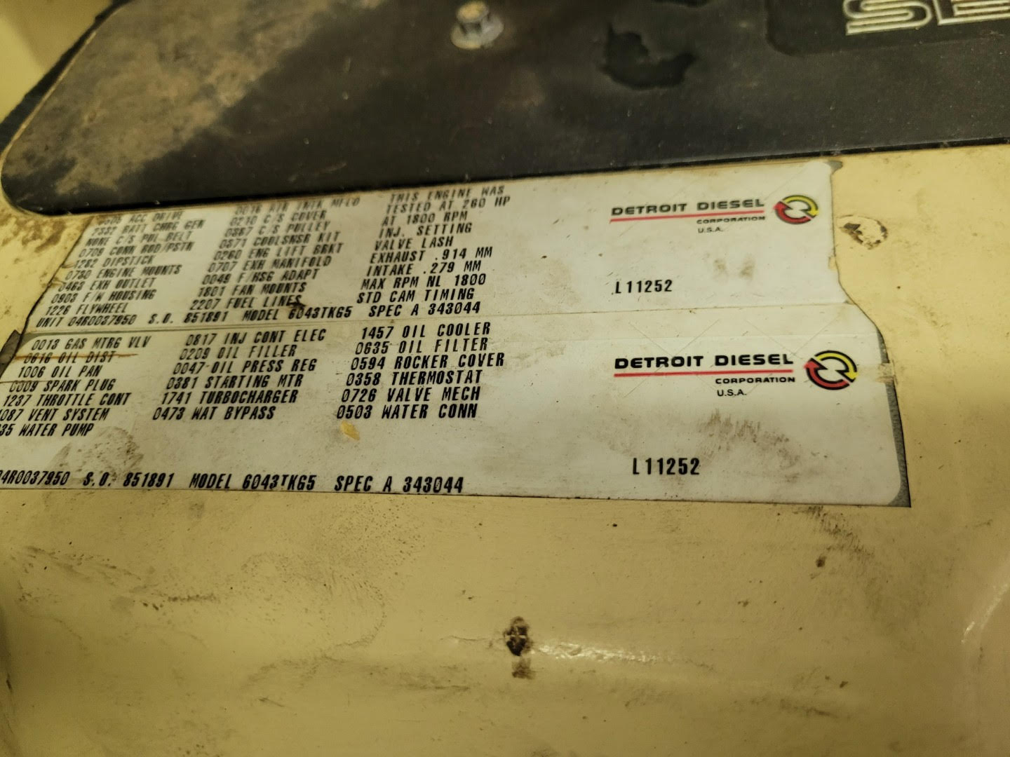 137KW / 150KW Kohler Detroit 150RZD Nat Gas LP Generator 937hrs 6043TKG5 '01