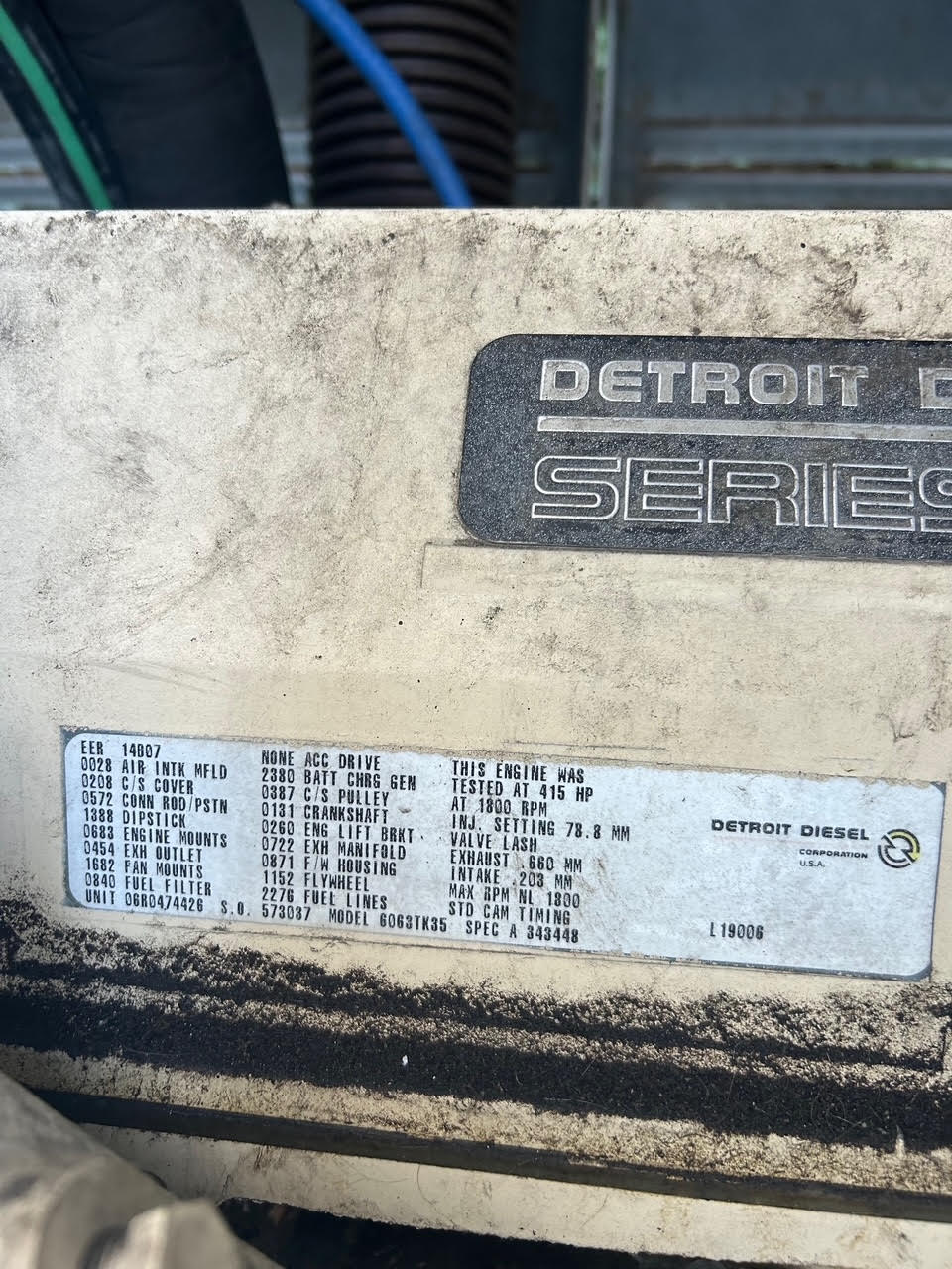 250KW Detroit Diesel Series 60 Generator 820hrs '99