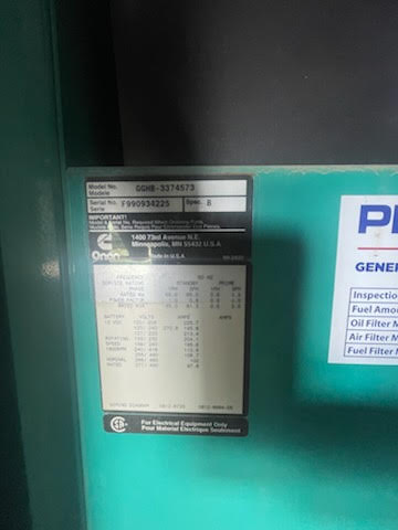 45kw Onan GGMB NG/LP Generator