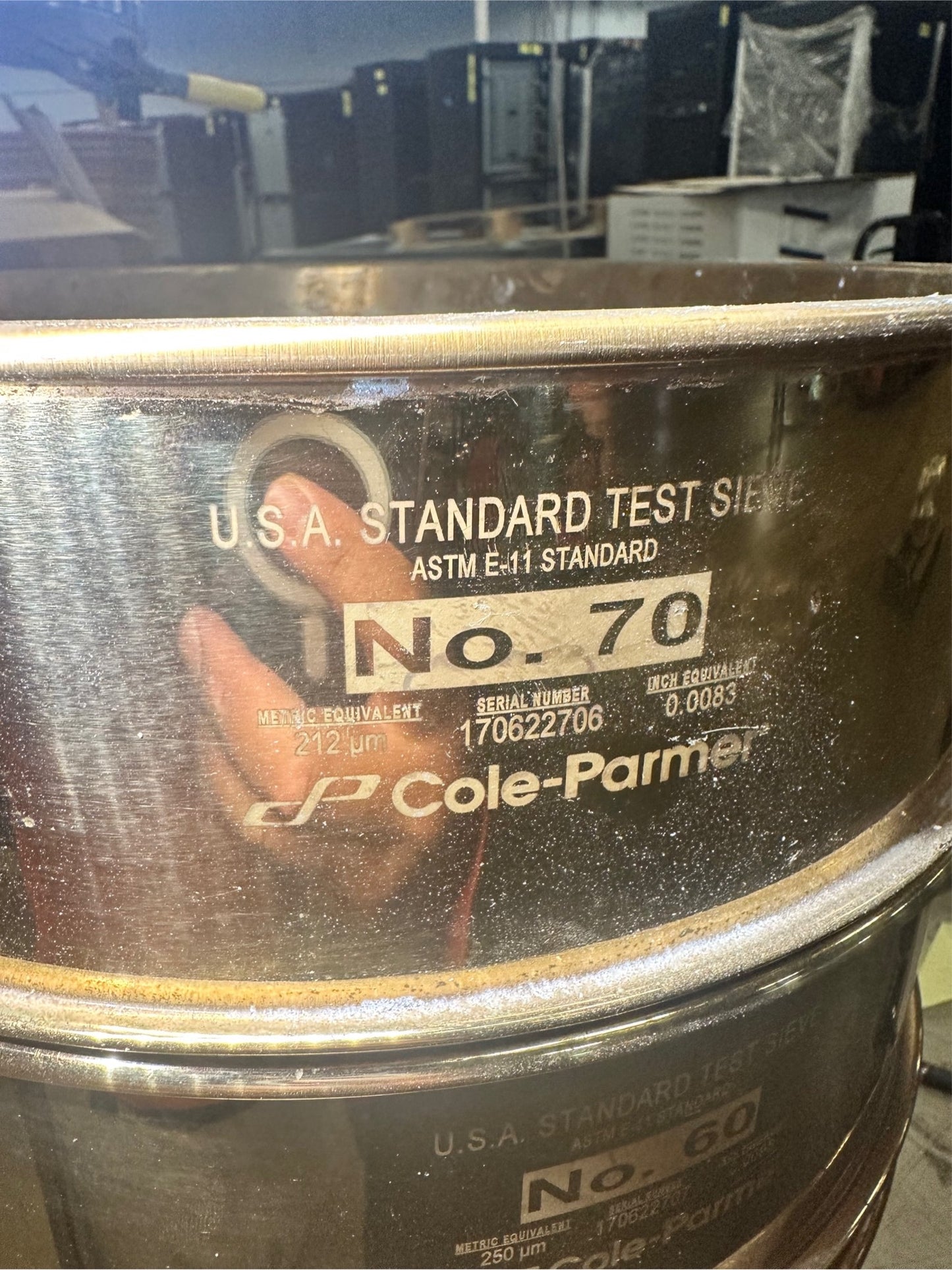 Lot of 5 WS Tyler USA Standard Test Sieve ASTM E-11 Spec .007"