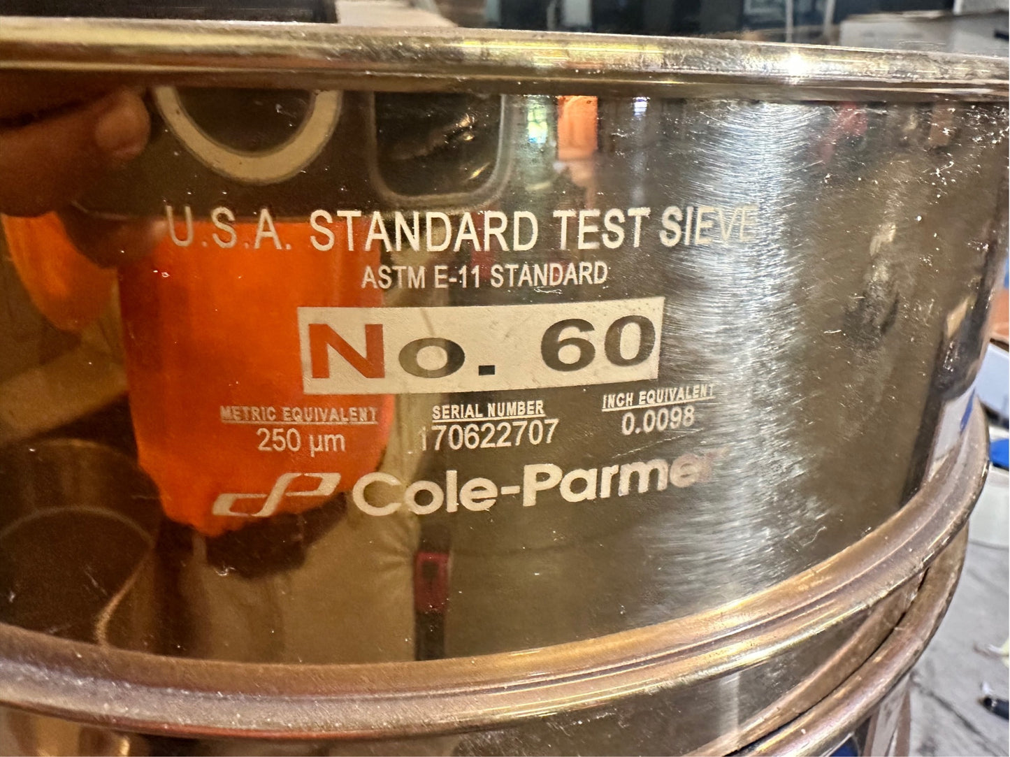 Lot of 5 WS Tyler USA Standard Test Sieve ASTM E-11 Spec .007"