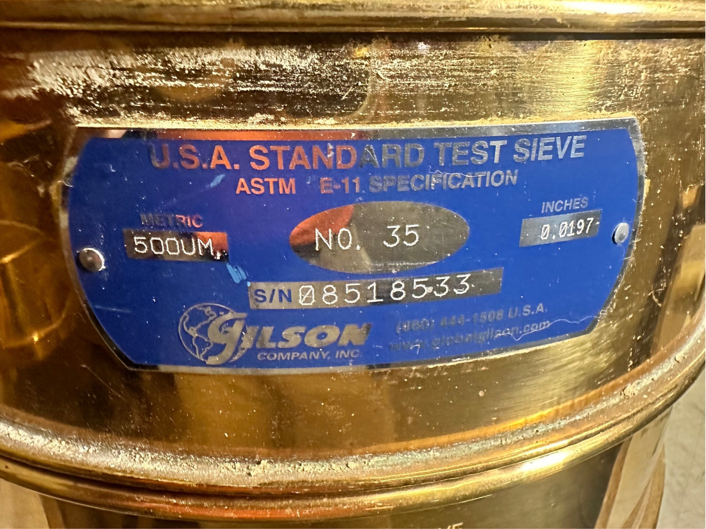 Lot of 5 WS Tyler USA Standard Test Sieve ASTM E-11 Spec .007"